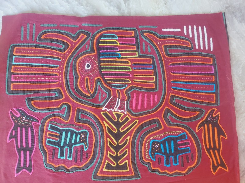 Mola Kuna Indian Wall Folk Art Textile Panama wall hanging 2242 gallery