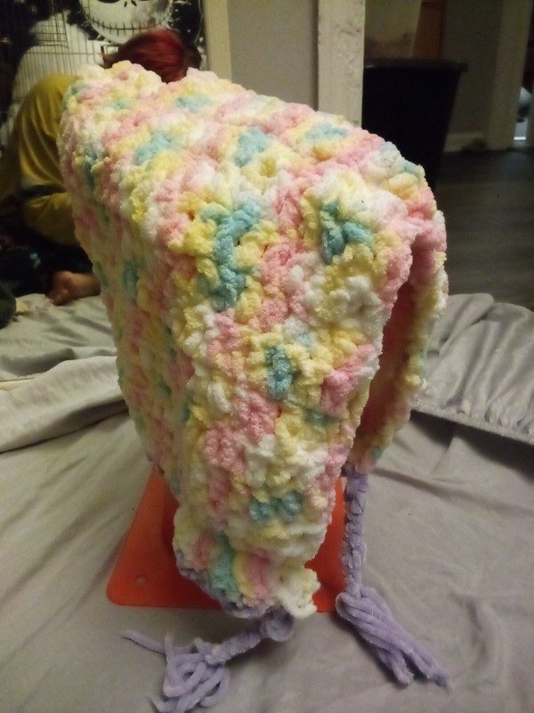 crochet cotton candy hood 