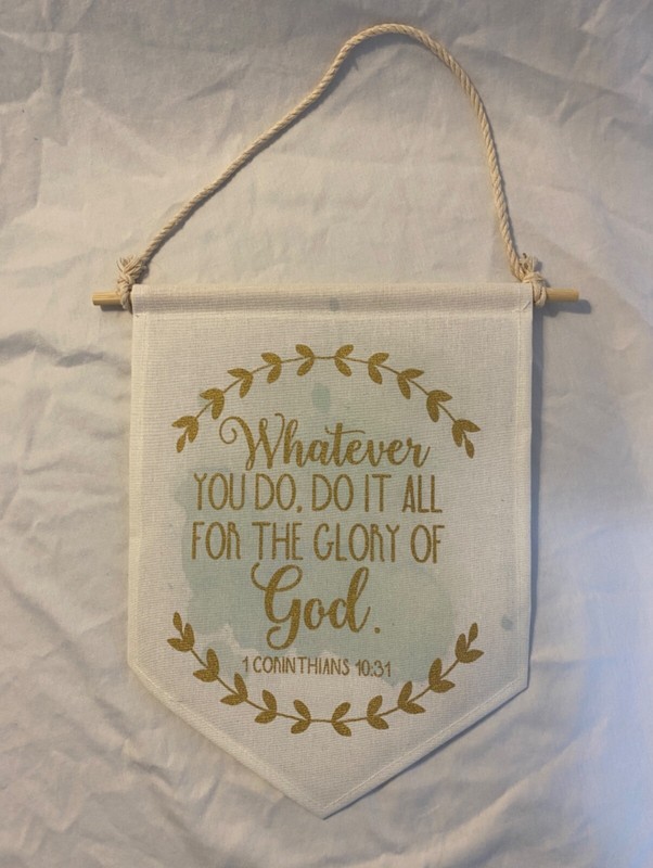 Small Scripture Canvas Wallhanging- 1 Corinthians 10:31 In GREAT CONDITION!