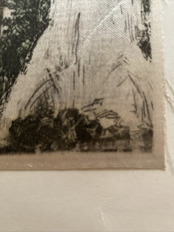 Vienna Hans Leisch Etching On Silk City Hall ? 9”x7”/12”x9 1/2” Signed & Titled gallery
