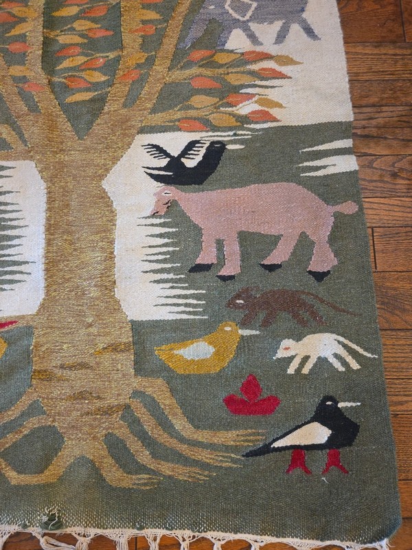 Egyptian "Tree of Life" Tapestry in Tradition of Ramses Wissa Wassef Workshop gallery