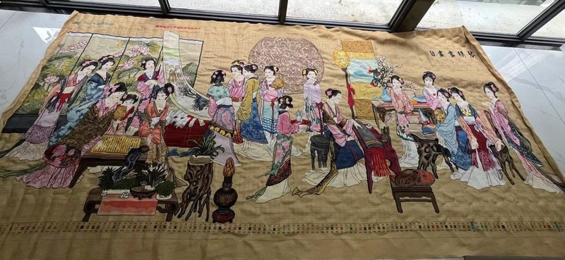 Handmade Chinese Cross Stitch “Four Arts of the Chinese Scholar” – Silk Wall Art