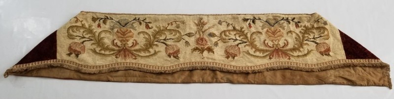 Antique French Needlepoint Floral Tapestry Panel 155x31cm