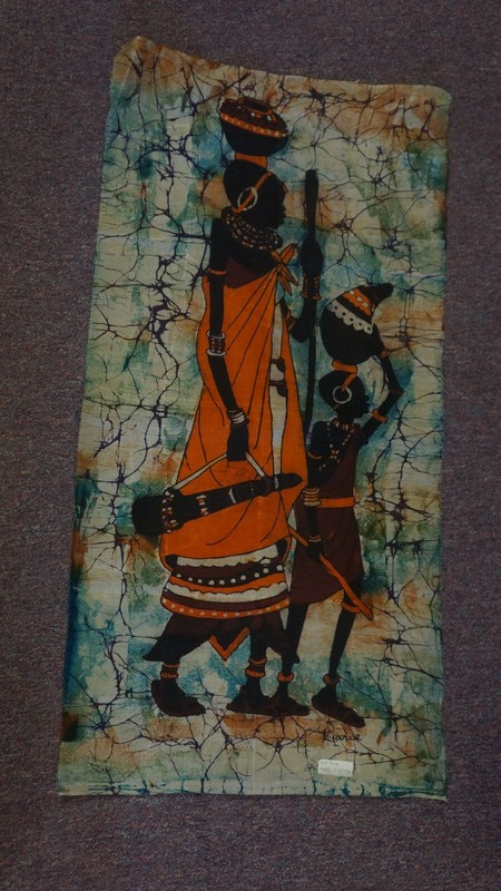 16″ W X 33″ L MADE IN KENYA ARTWORK PICTURE ON CLOTH UNFRAMED