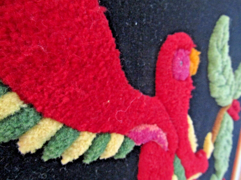 Antique Stumpwork Plushwork Framed Parrot 1938 gallery