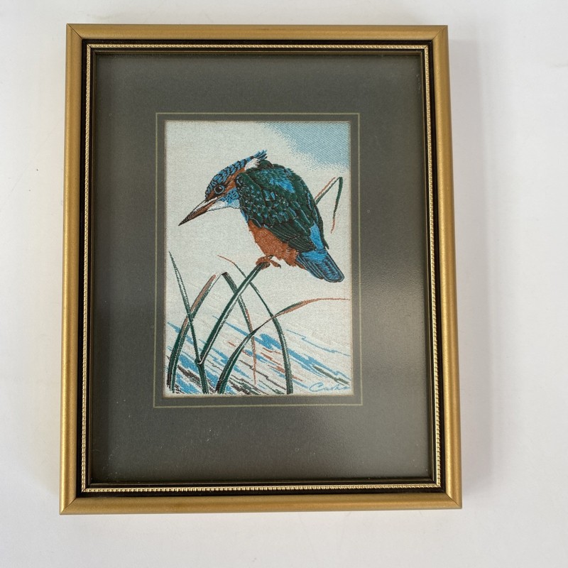 Cash’s of Coventry Woven Picture Kingfisher Bird Framed 15cm x 18.5cm