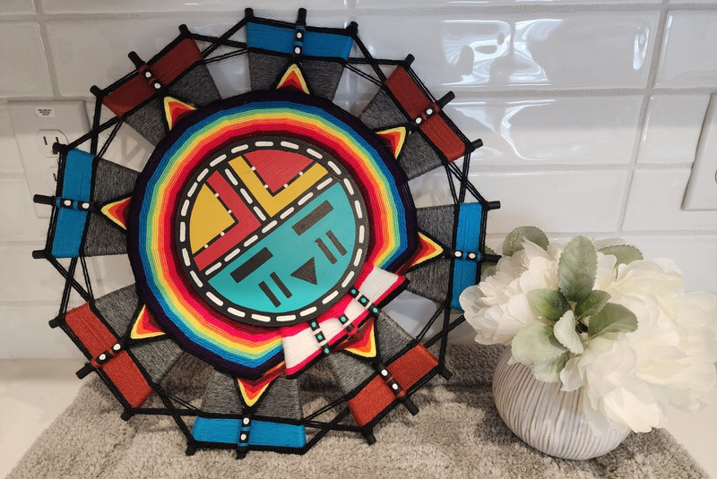 Hopi Dawa Sun god Kachina Wall Art Sandra Hamana Handmade Native American Signed