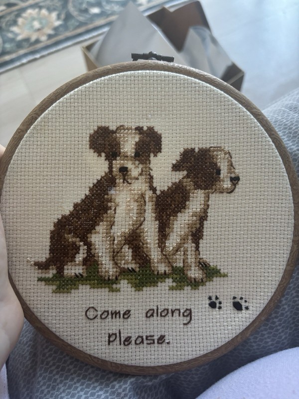Cute Dog Handmade Embroidery Country Style Farmhouse Aesthetic