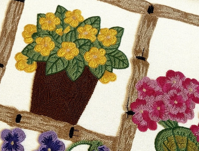 ⚜️New BP Home Textile Embroidered Woven Wall Art Flower Plant Window Decor 18x26 gallery