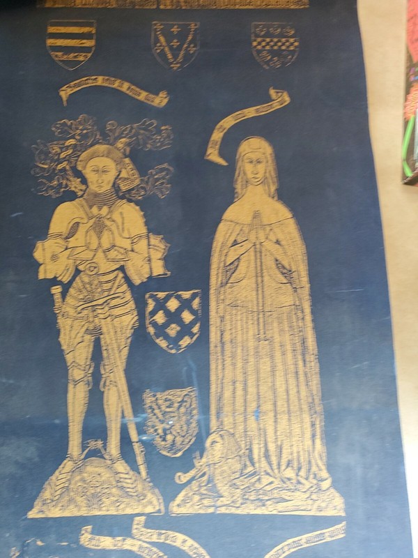 Vintage Henry and Margery Paris Scroll, Gold and Navy, with Dowels 34"x16 gallery