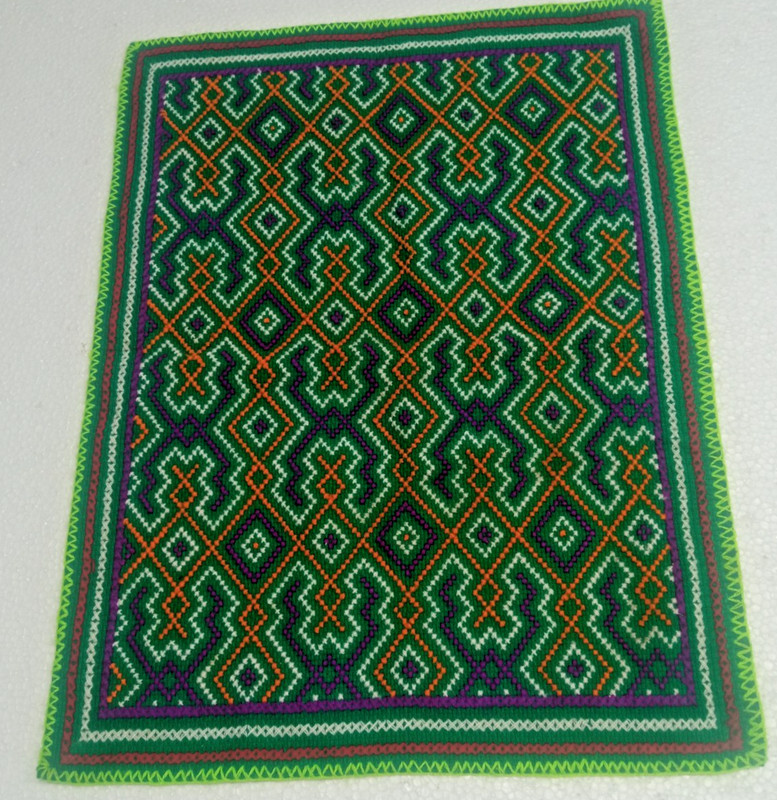 Shipibo Native Hand Embroidery Kene Design 14″ X 18.50″