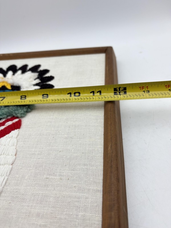 Vintage Morning Kachina Yarn Art Crewel Framed Tapestry Indigenous Southwestern gallery