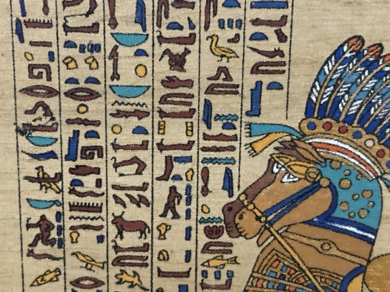 Egyptian Papyrus Art “Ramses II at the Battle of Kadesh” Framed Hand-Painted gallery