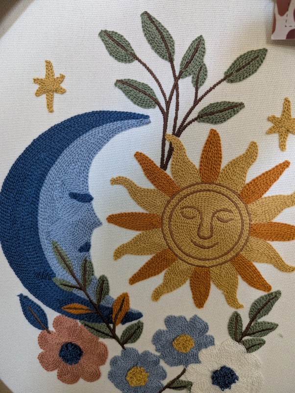 BP Home Woven Embroidered Sun and Moon Wall Art ☀️ 🌙 12"x 15" gallery