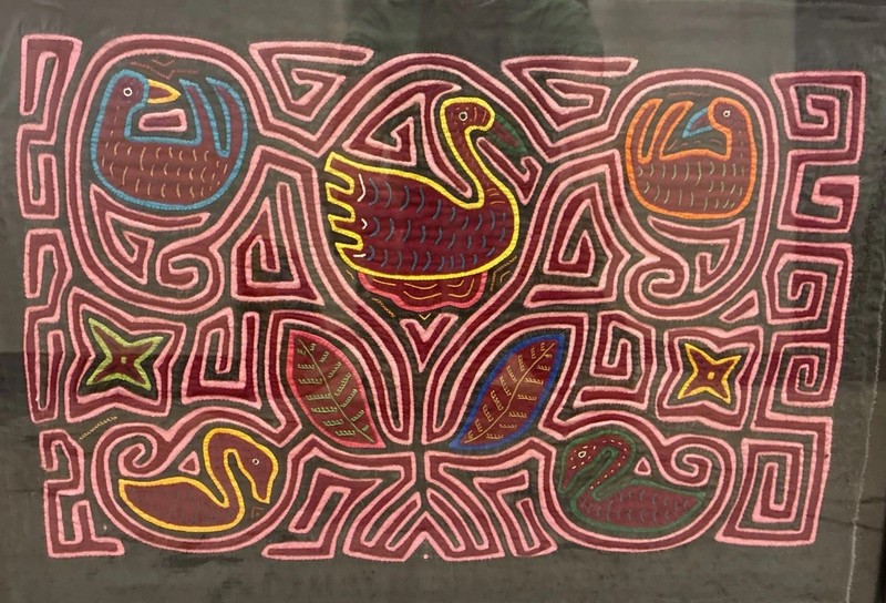Beautiful Set of 2 Framed Molas- San Blas Island Panama Kuna Folk Art 20¾”×16½" gallery