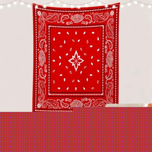 Red Black Paisley 82.7″L x 59.1″W Ethnic floral paisley 1 Red2