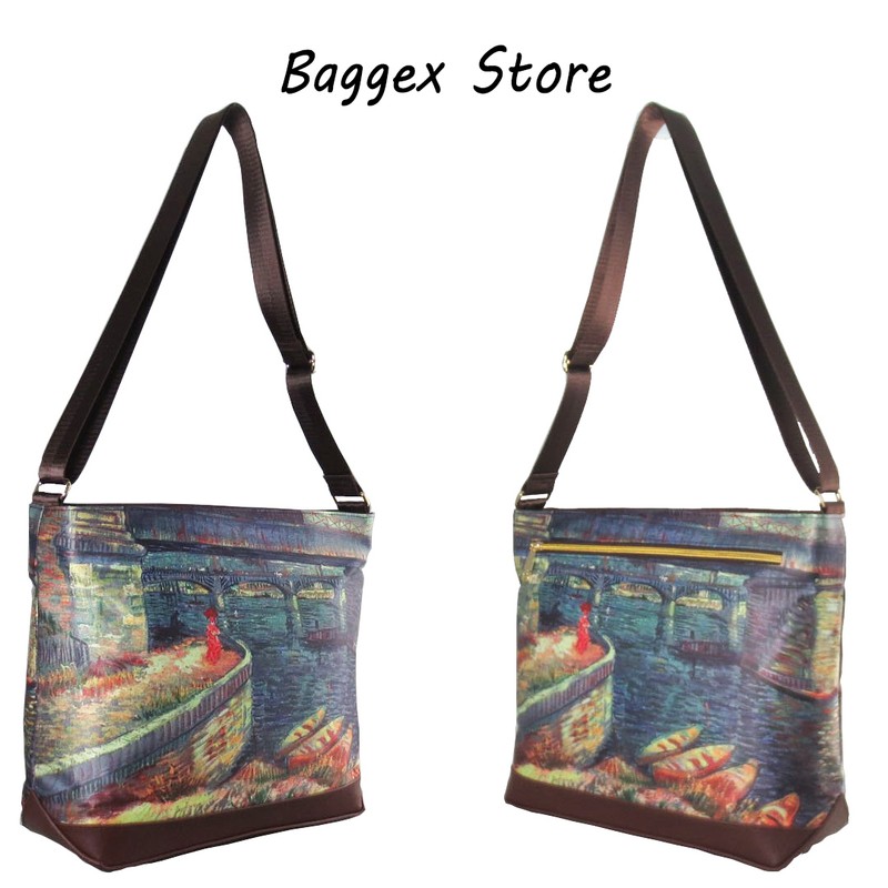 Masterpiece Painting Shoulder Bag Van Gogh Bridges Across The Seine At Asnieres gallery