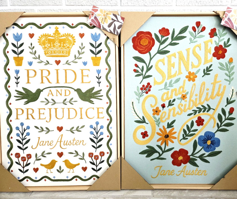 2-18” x 26” BP Home Embroidered Woven Wall Art Jane Austen See Note gallery