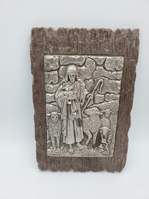 Vtg. Christ Our Shepherd Wall Plaque, Made In USA, Mid Century Collectable