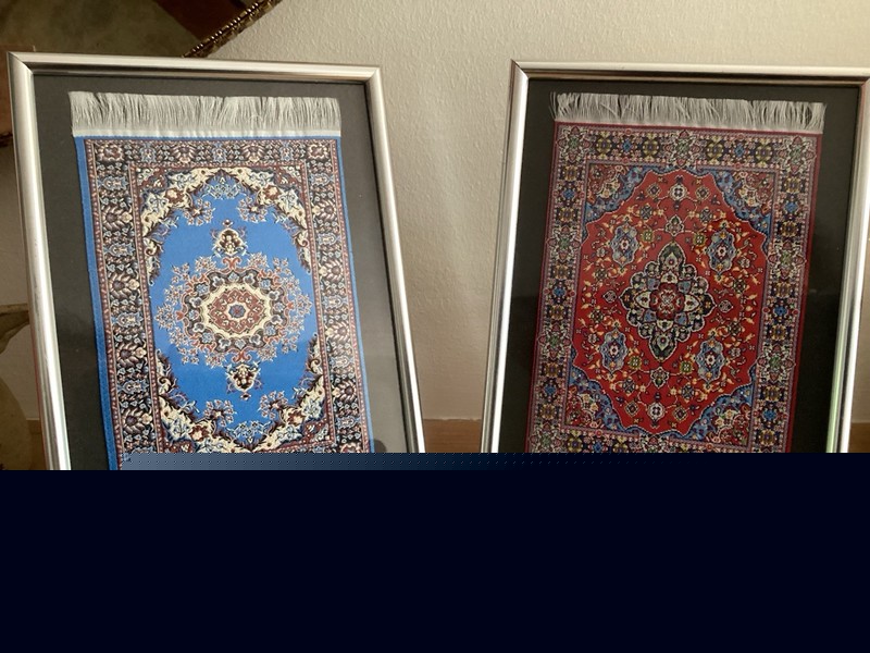 Two Beautiful Framed Mini Carpets