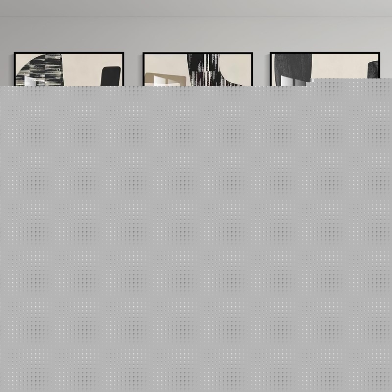 QKF Modern Abstract Framed Wall Art Extra Large Black & White Glossy Canvas P…