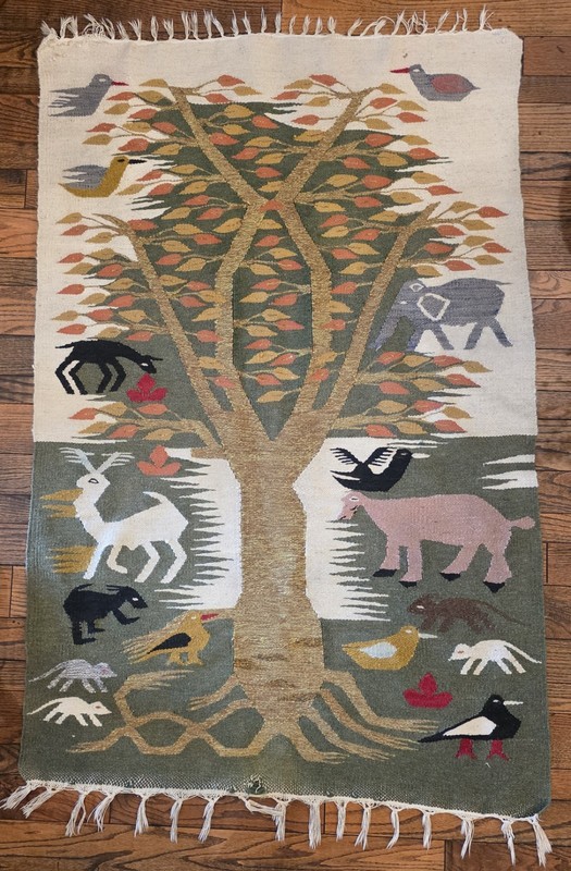 Egyptian «Tree of Life» Tapestry in Tradition of Ramses Wissa Wassef Workshop