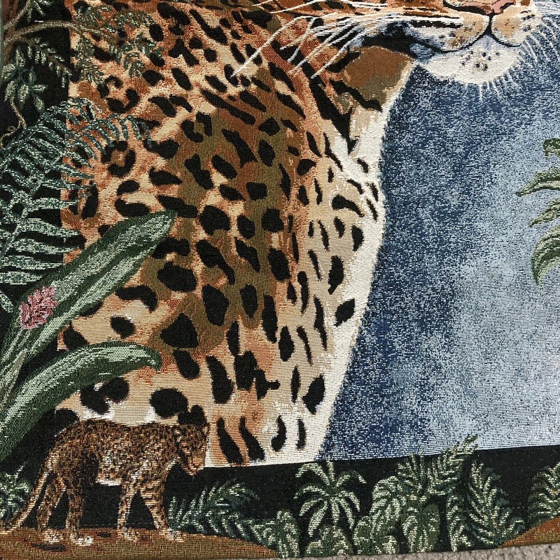 Tropical Jungle Leopard Print Wall Art Hanging Green Brown 26 X 36 gallery
