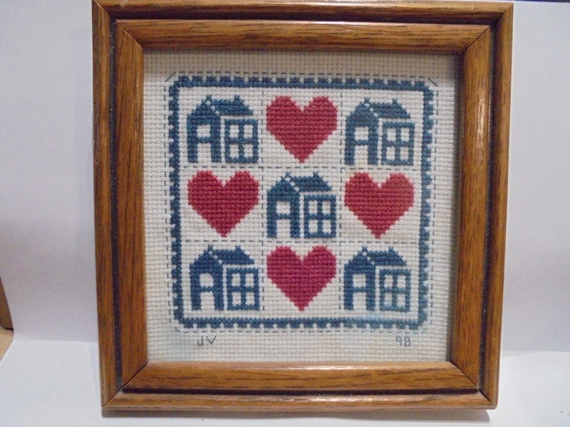 Stitchery in 6×6 Frame 1998 From a Kit