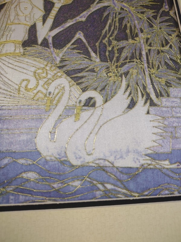Susho Silk Art "Woman With Swans" Apres Ting Shao Kuang, Matter & Frame Ready gallery