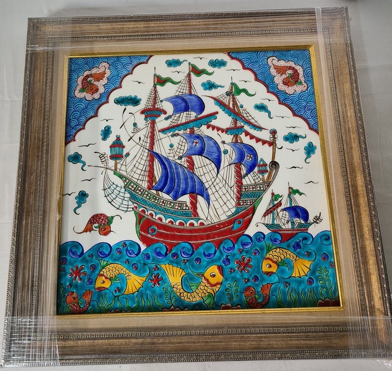 Handmade Turkish Tile Art Emine Pehlivan Collection 20×20 (cc)
