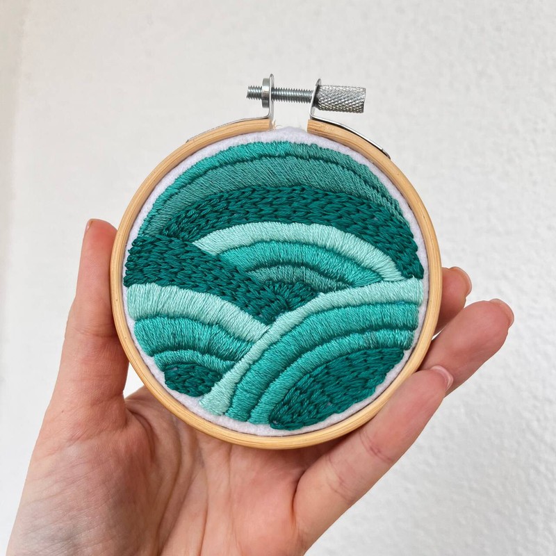 Abstract embroidery wall Decor , Finished Embroidery Hoop gallery