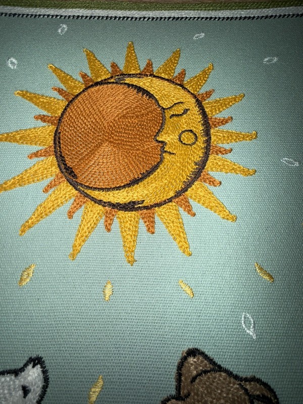 BP Woven Artistry "The Moon" and The Sun” Tarot Card Embroidery Art 15"x12” gallery