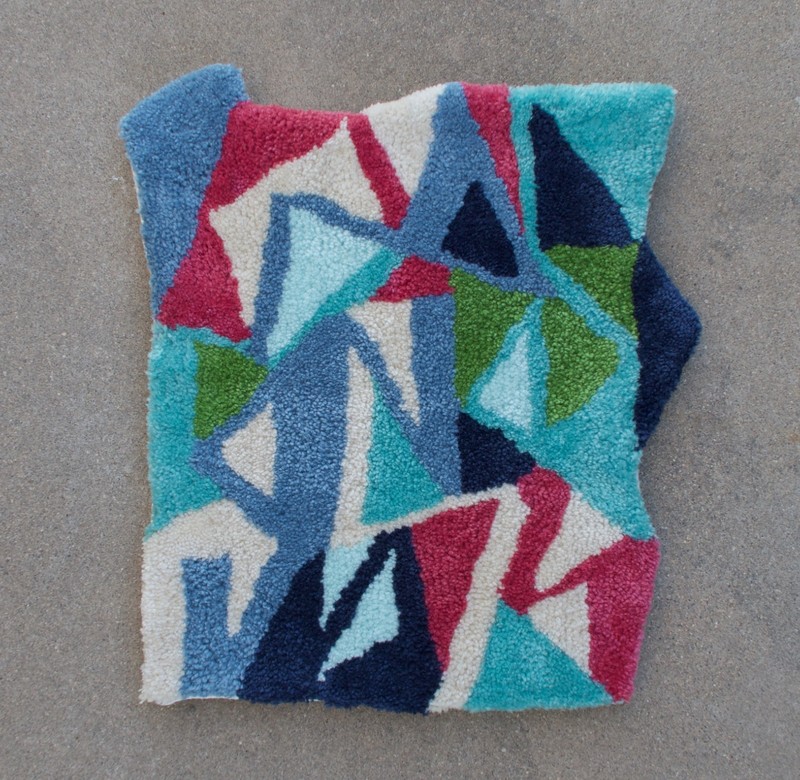 Abstract Vaporwave Geometric MCM 80s Rug Wall Art Painting Fiber Original