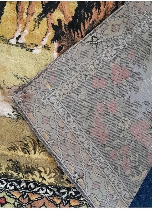 Italian Vintage Velvet Horse Tapestry Wall Hanging Rug Equestrian Scene gallery