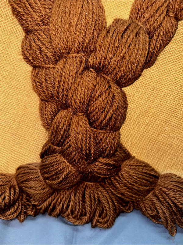 Vintage 1980 Tree of Life Crewel Yarn Wall Hanging Braided Fiber Art 34” gallery