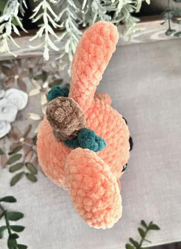 Handcrafted Stuffed Halloween Pumpkin Amigurumi Orange Bunny Plushy Gift Soft gallery