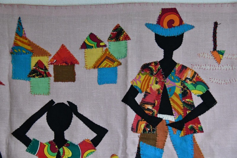 Jean Joseph Vintage Folk Art Tapestry Haitian gallery