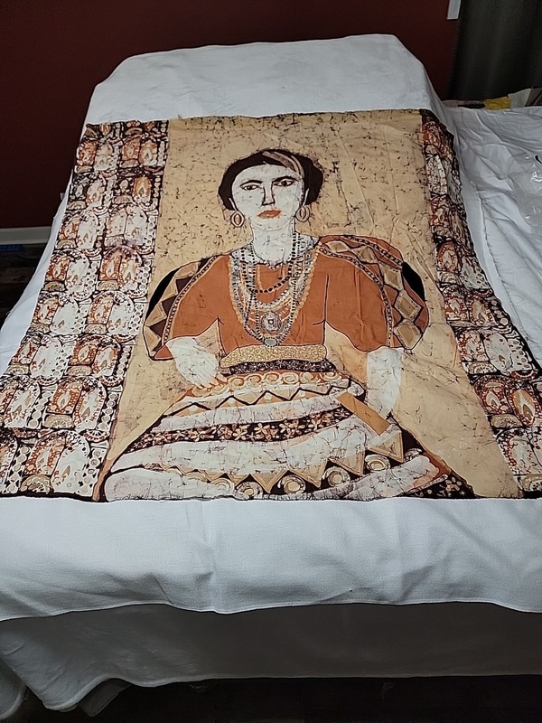 Batik Textile Art Jeweled Lady Joyce st??? stunning piece