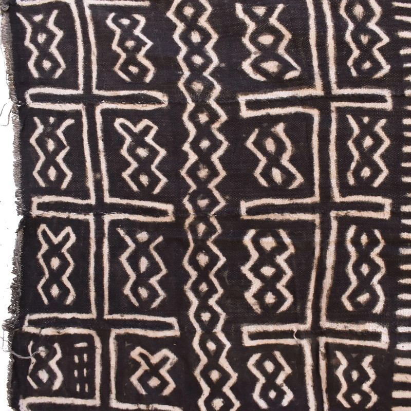 Bògòlanfini Black Mudcloth Textile Mali 55x31 inch gallery