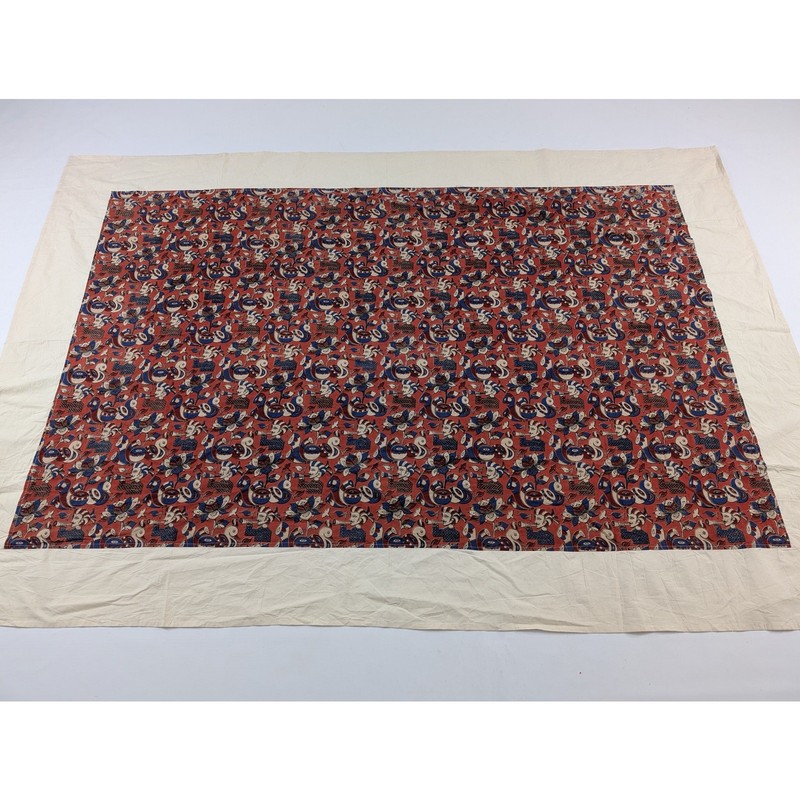 Vintage Indian Kalamkari Style Musician Cotton Textile 85x58in