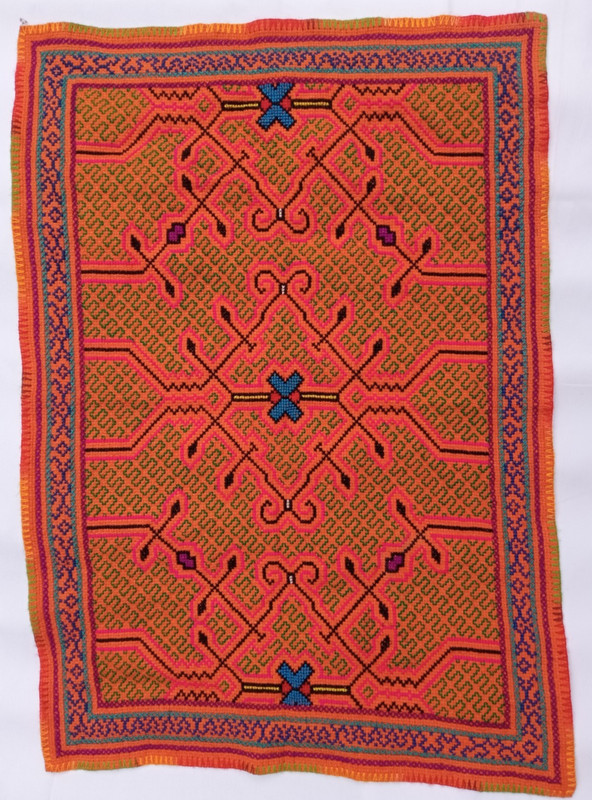 Shipibo Native Hand Embroidery Kene Design 27″ X 19″