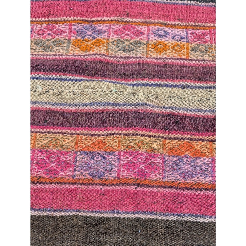 Vintage Traditional Bolivian Aguayo Handwoven Wool Textile 140x35in gallery
