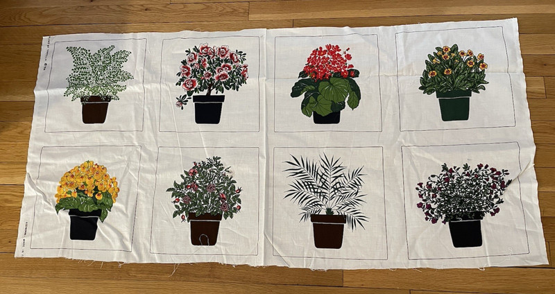 Tampella Fabric Wallhanging, HOUSEPLANTS Art Deco Vintage