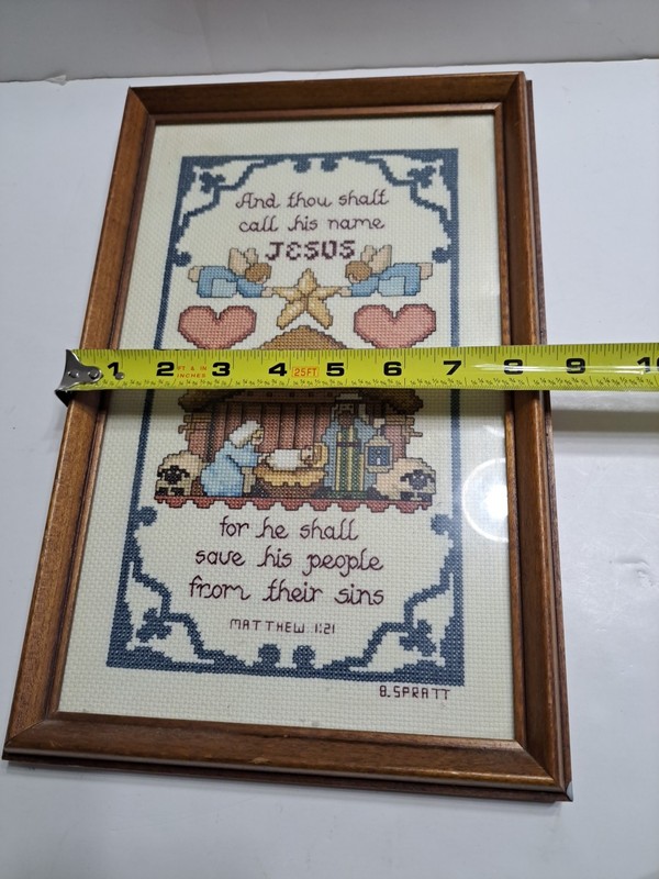 Christmas Manger Needlepoint Art Framed gallery