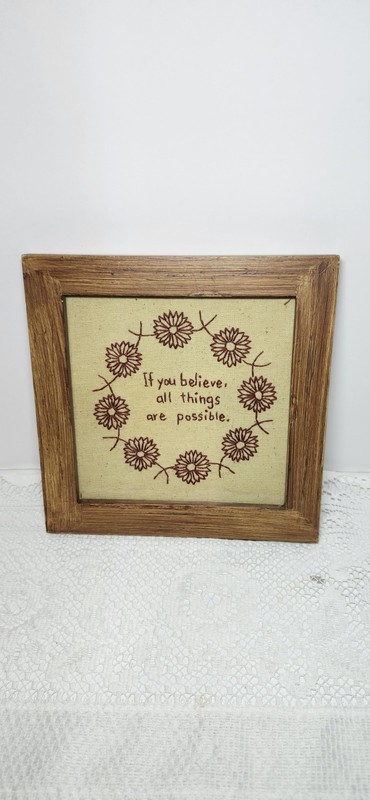 Quality Framed Embroidery Art Square Wood Frame Gallery Wall Piece
