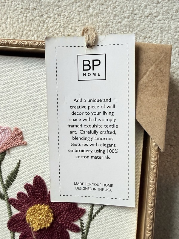 New BP Home Textile Embroidery Woven Wall Art wild flowers gallery