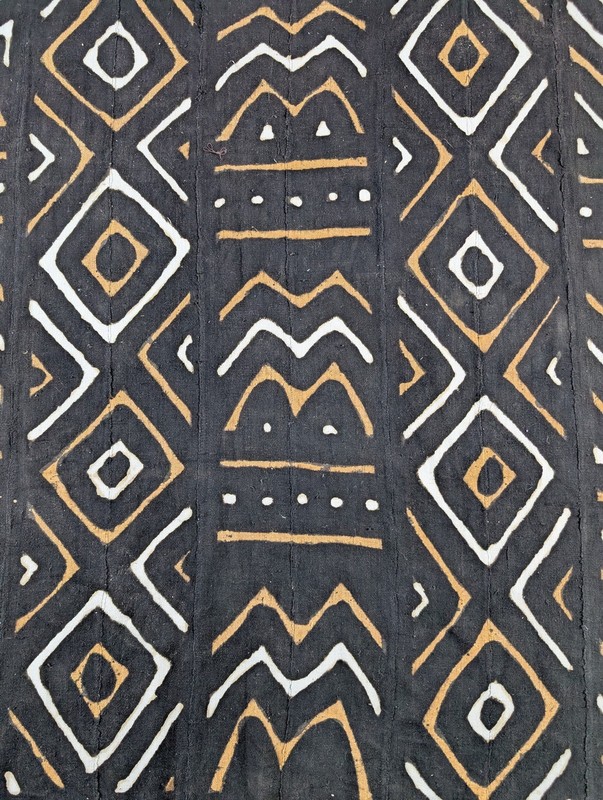 Vintage Traditional Mali Bogolan Mud Cloth Tribal Textile 186x116cm gallery
