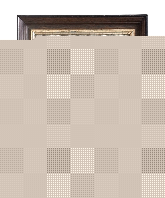 Antique Needlepoint of a Child with Cross