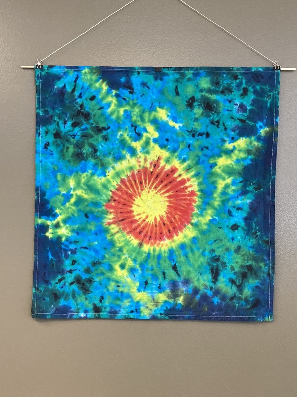 Handmade Tie Dye Sky Pattern Small Tapestry on 100% Cotton