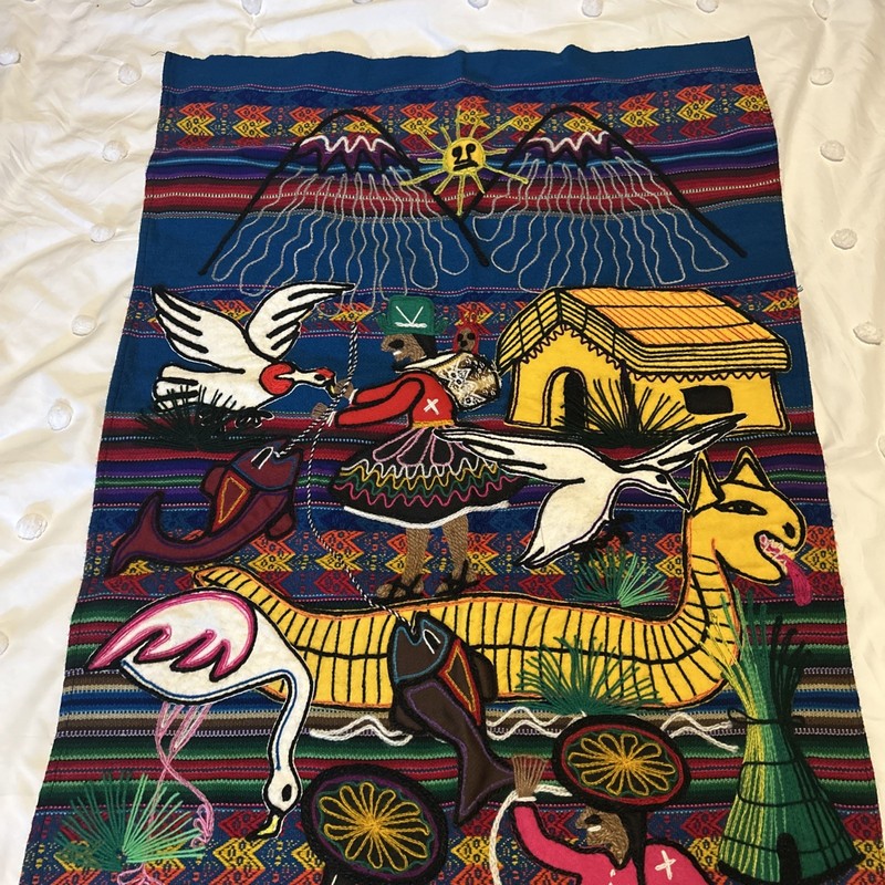 Peruvian Hand Woven Embroidery Uros Island Vintage Wall Hanging Art gallery